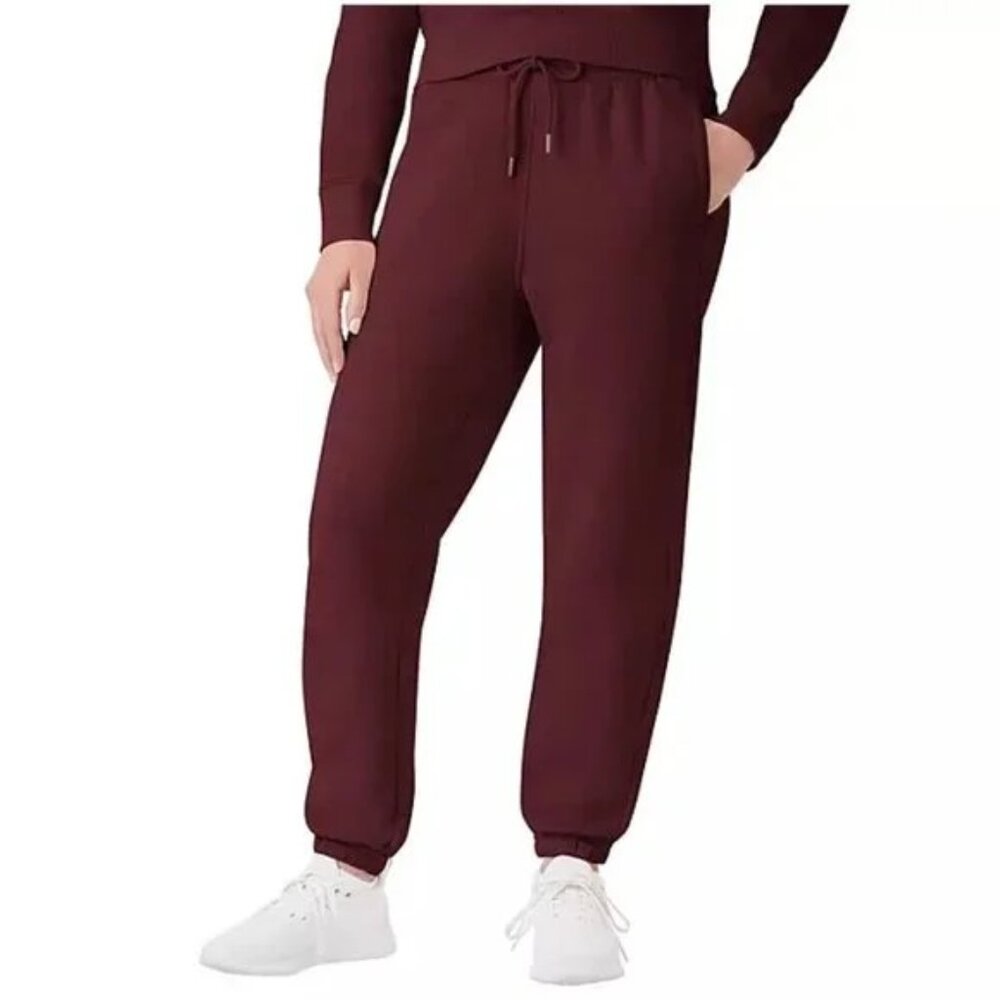 Member's Mark Women's  Black Crimson Full Length Fleece Jogger XL NWT